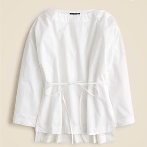 J. Crew White Blouse with Tie Waist